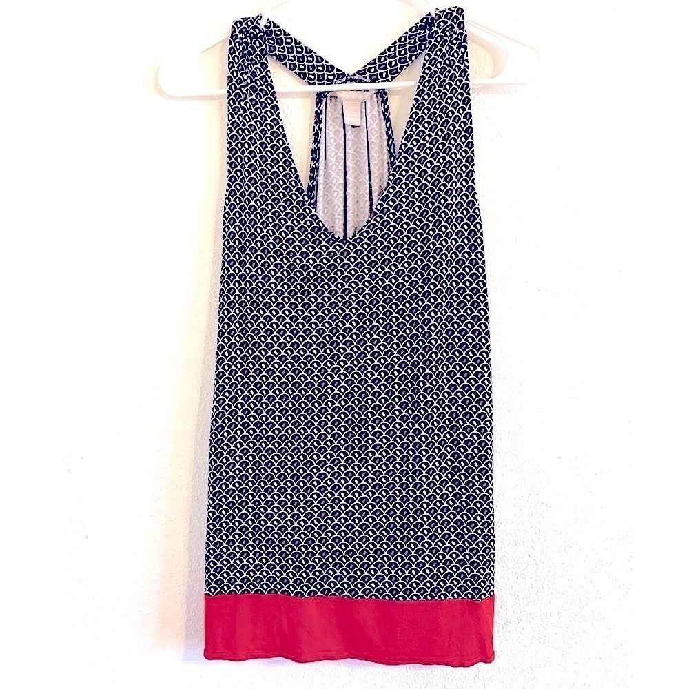 Banana Republic Blue/Red Print Racerback Tank